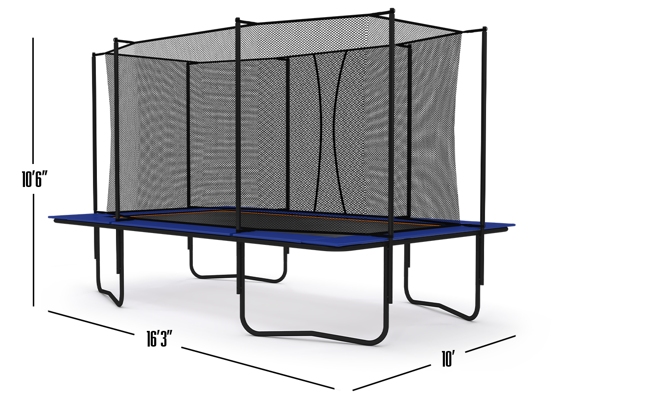 10×17 ENCLOSED TRAMPOLINE GREEN EDITION Dimensions